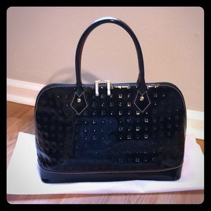 Arcadia Black Patent Leather Handbag